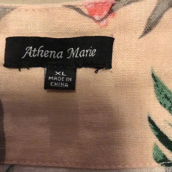 Athena Marie linen blend a-line floral skirt - Picture 6 of 7